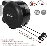 Vinsani 30m Retractable Clothes Line Wall Mounted Heavy Duty Dryer view 6