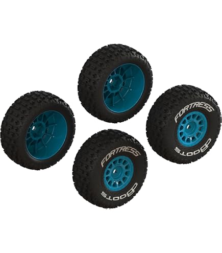 Arrma Pneus Arrma dBoots Fortress collés sur jantes rouges (2