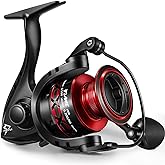 Piscifun Flame Spinning Reels, Lightweight 9+1BB Ultra Smooth Spinning Fishing Reels, 19.8LBs Max Drag, 2000, 3000, 4000, 5000 Series, Red & Blue
