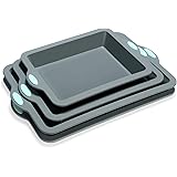 To encounter Silicone Baking Pans Set, 4 Pieces Nonstick Bakeware Set with Baking Pans, Baking Sheets, Cookie Sheets, Cake Pa