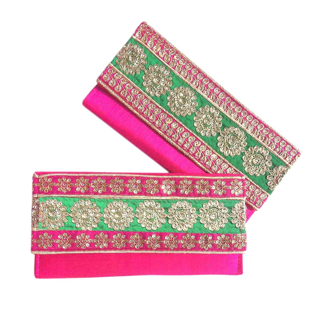 loops n knots handmade fabric cash shagun envelope for wedding & festivals.set of 2