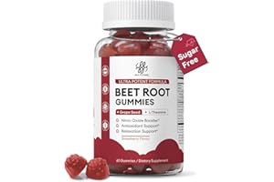 IMATCHME Beet Root Gummies – Blood Pressure Support & Mood Support, Super Nitric Oxide beets Supplement with Grape Seed, L-Theanine & Vitamin C, Sugar-Free Vegan, 30:1 Beet Root Extract, 60 Strawberry Chews