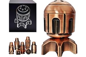 FLUEFOWL Roulette Dice Spinner for DND Dice Set, 7 Metallic Polyhedral D&D Dice with Gift Case for Dungeons and Dragon Game, RPG Role Playing Table Game Gifts (Copper)