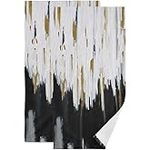 QINBEIDU Abstract Black Ombre Hand Towels for Bathroom Set of 2 White Gold Oil Painting Guest Bath Hand Towel Kitchen Dish Towels Spa Home Bathroom Decorations 14.4"x28.3"