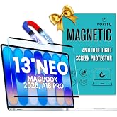 F FORITO Magnetic Anti Blue Light Screen Protector Compatible with 2026 MacBook Neo 13 inch (2026, A18 Pro Chip), Bubble-Free Install, Removable &amp; Reusable Anti Glare Matte Laptop Screen Shield