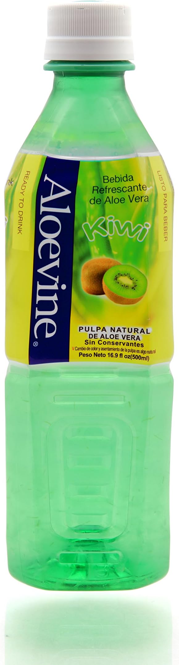 Aloevine Kiwi Flavored Aloe Drink with Real Aloe Pulp, 16.9-Ounce (Pack of 20)