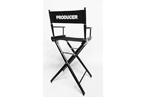 Filmcraft Professional Grade Studio Director's Chairs (30" Bar Height, Black Finish, Printed Producer Canvas)