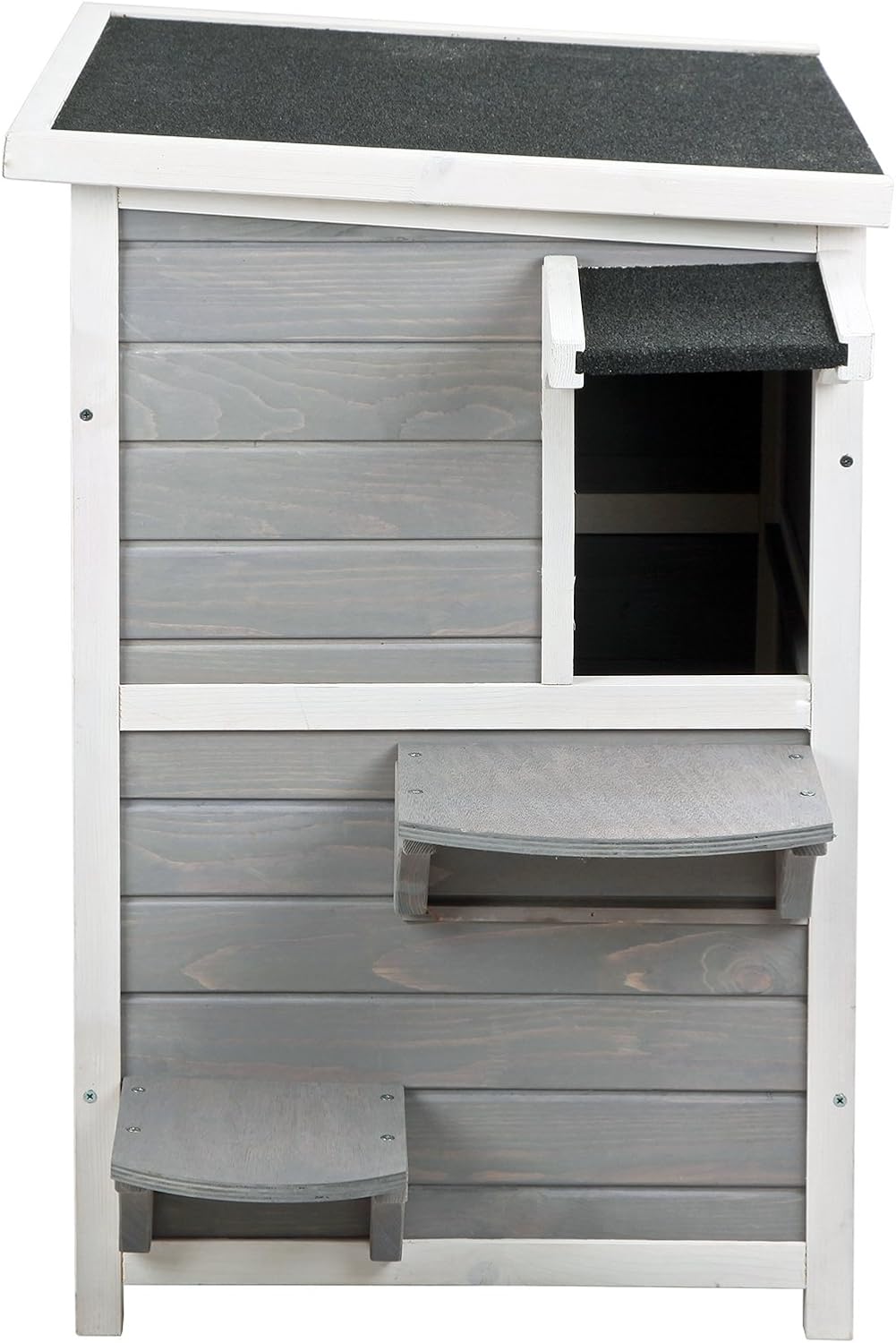 Petsfit 2-Story Weatherproof Outdoor Kitty Cat House/Condo/Shelter with Escape Door : Pet Supplies