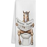WOTYPU Funny Horse Gifts Hand Towels for Bathroom, Horse Gifts for Women Men Decorative Hand Towels for Kids Guest Bathroom Washroom Power Room Vanity Half Bath, 16X24 Inch