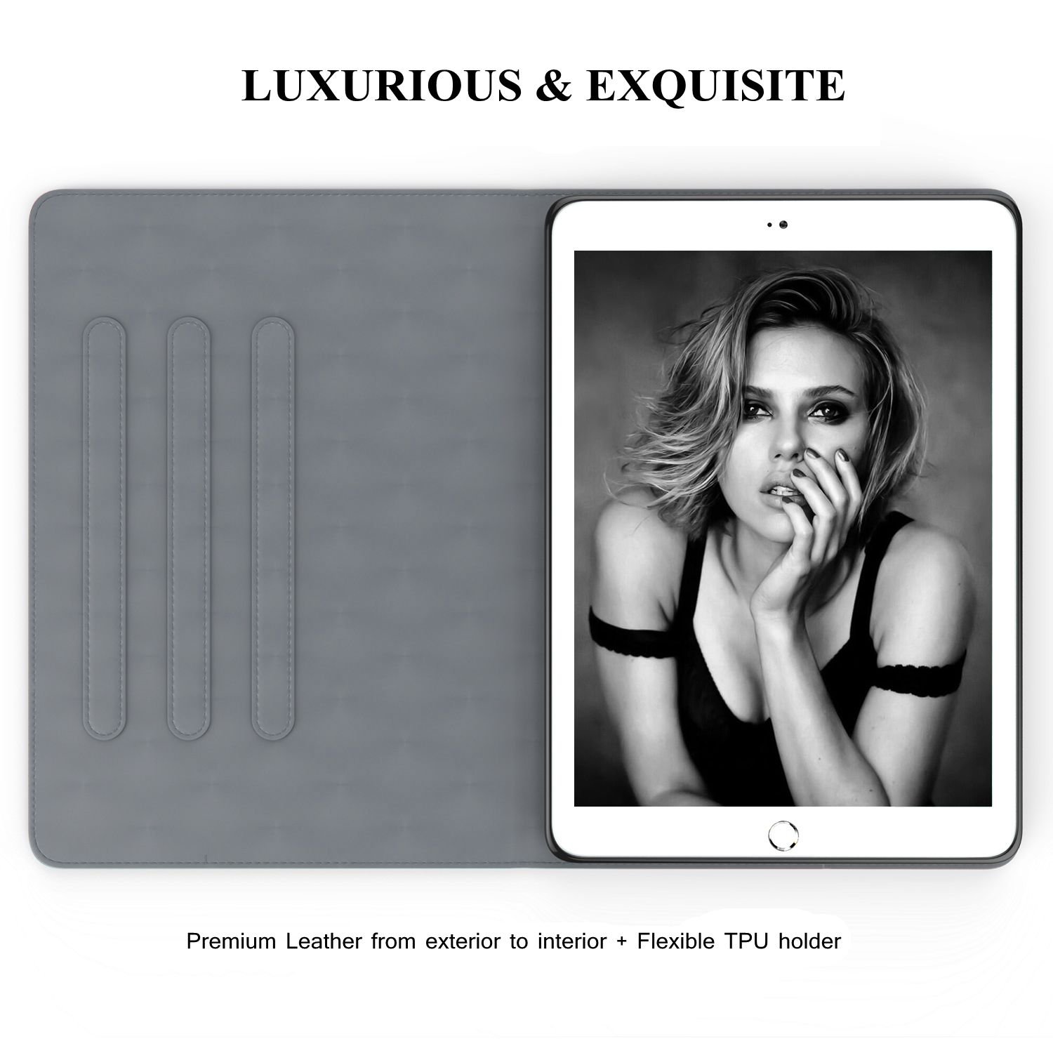 iPad Pro 10.5 Case, LoHi Genuine Leather Business Case Auto Sleep Multi-Functional Adjustable Stand Protective Cover for Apple iPad Pro 10.5 Inch 2017 Model