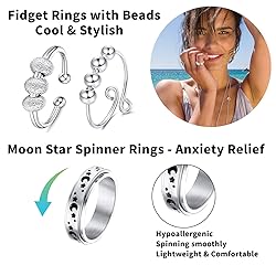 MUCAL Fidget Rings for Anxiety 8pcs Stainless Steel