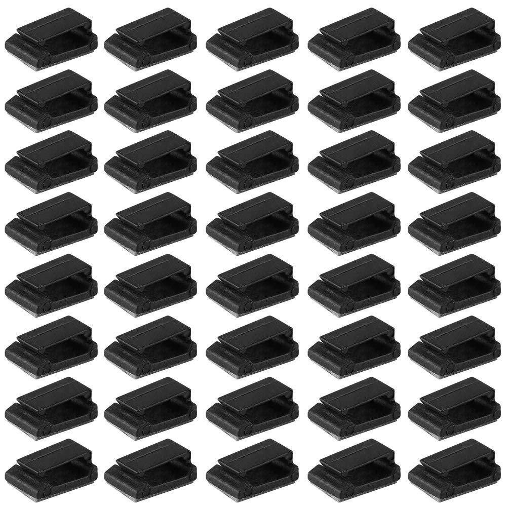 Auto Cord Fixed Clips, 40 Pcs Auto Cord Fixed Clips Car GPS Data Cable Light Cord Decorative Wire Fixing Organizer, Black (S)