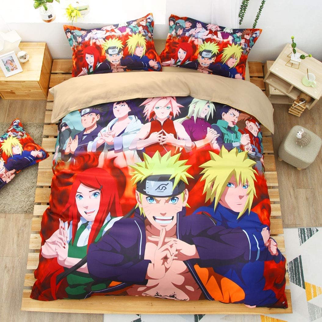 3D Naruto Sets 3 Pieces Bedding Sets 1 Duvet Cover 2 Pillowcases, Best