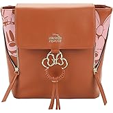 Disney Minnie Mouse Classic Faux Leather Mini Backpack with Bow Accent and Polka Dot Lining