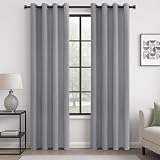 MRTREES Blackout Curtains 55x88 Inch 2 Panels Eyelet Thermal Room Darkening Grey view 1