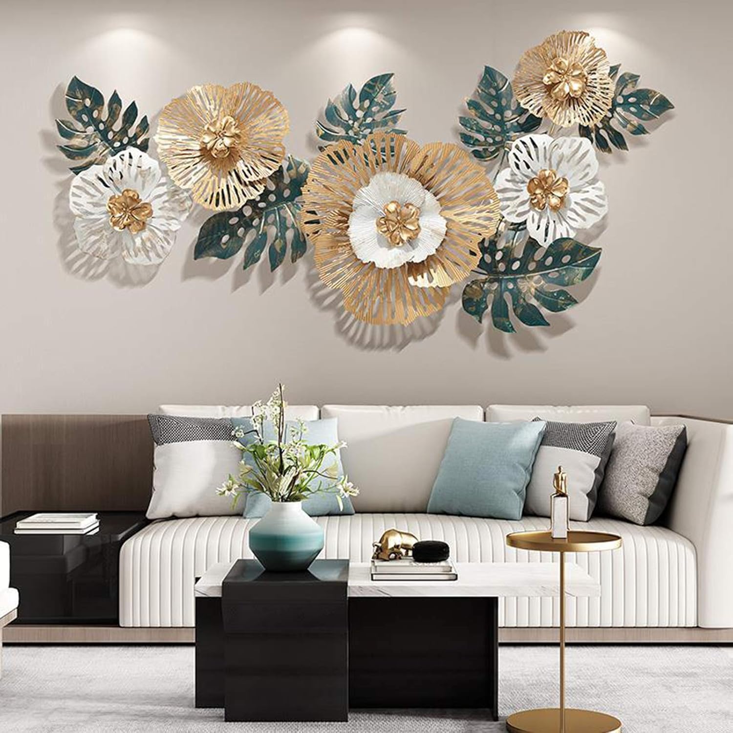 BONAH 3D Openwork Design Metal Wall Art Decorative Modern
