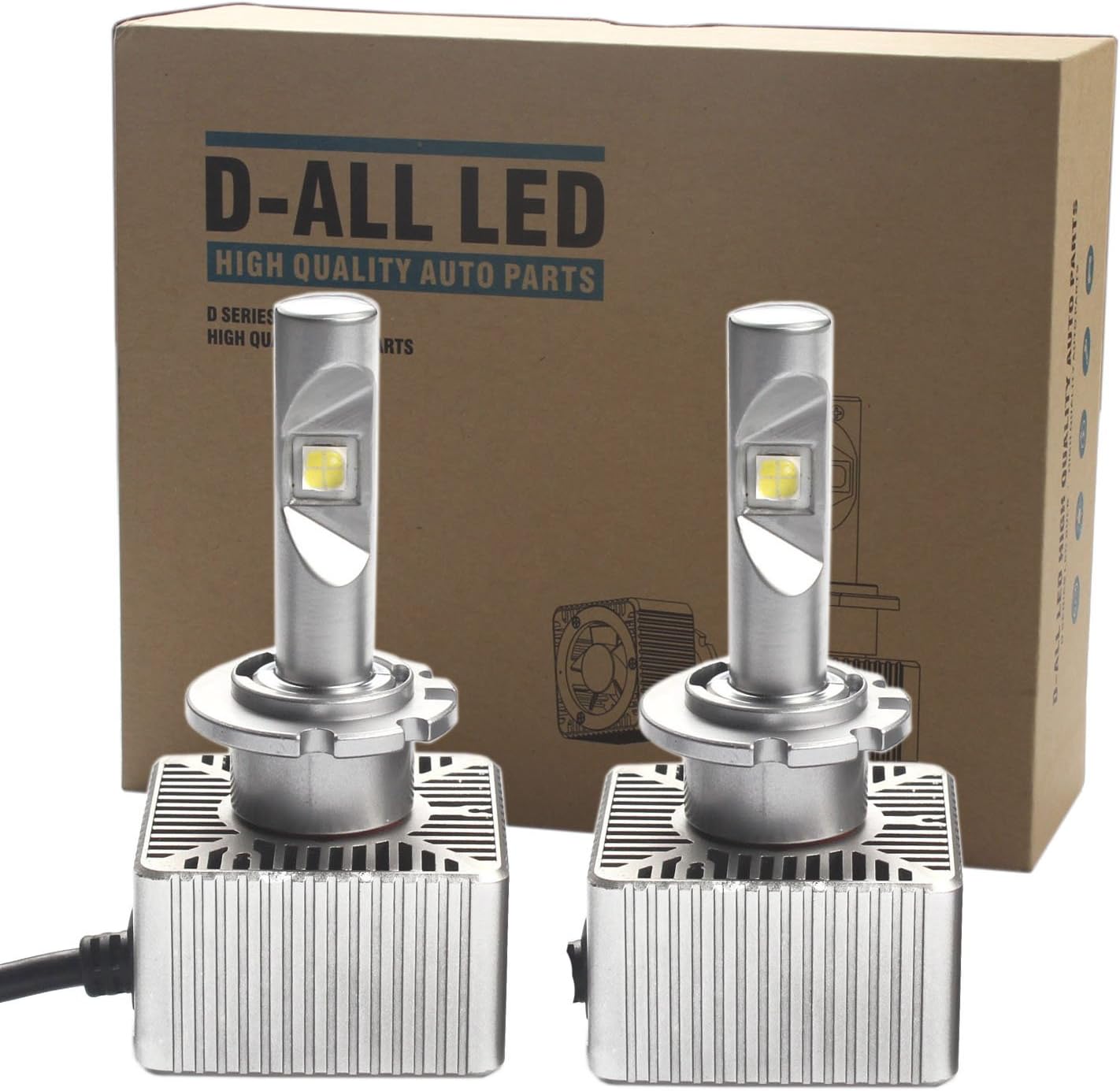 ANFTOP Car LED Headlight Bulbs All-in-One Conversion Kit Headlamp - D2S D2R D4S D4R D4C D1S D1R -7600LM 6000K Cool White