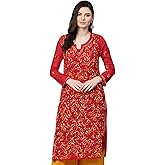 Ada Hand Embroidered Indian Chikankari Georgette Kurti Kurta with Slip for Women A90397