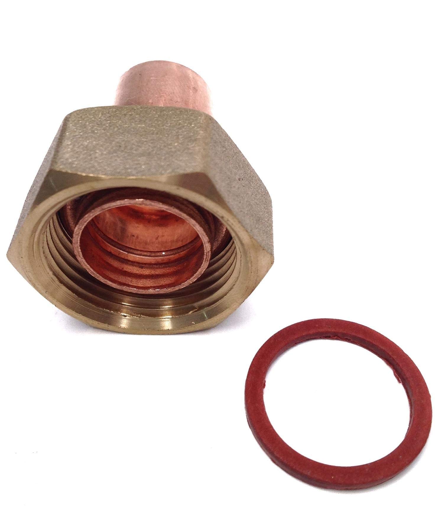 End Feed Straight Tap Connector - 15mm x 3/4" BSP - Pack of 2