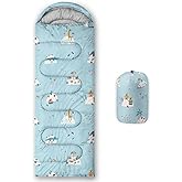 Datura home Kids Sleeping Bag for Boys Girls,Animal Island Print-Lightweight Warm Portable Outdoor Indoor-Waterproof Cold Weather Resistant Sleeping Bag for Camping Hiking(Animal Island)