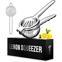 Lemon Squeezer, Large Capacity Citrus Lemon Lime Orange Juicer Hand Press, 304 Stainless Steel Manual Juicer with Filter