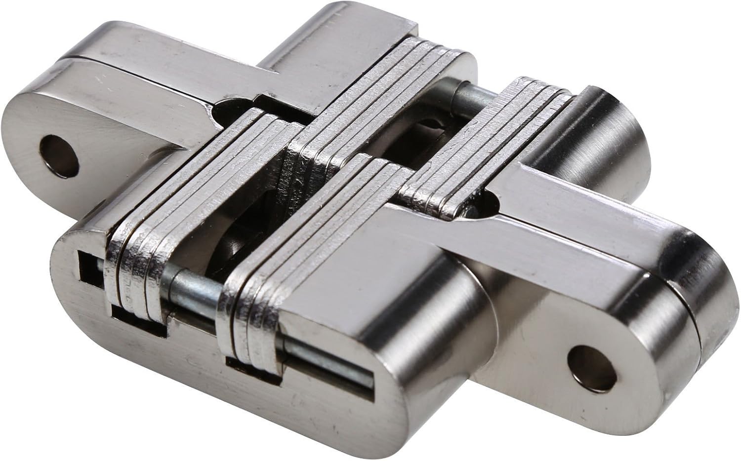 UHPPOTE Polished Invisible Hidden Conceal Mounted Door Blind Cross Hinge 180 Degree (Pack of 1 Pair), 96 - Image 3