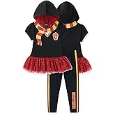 Harry Potter Gryffindor Girls Cosplay Hooded Shirt with Tulle and Legging Pants Set for Big Kids