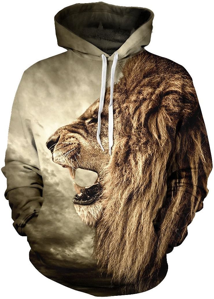 lion printed hoodies