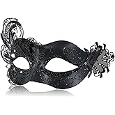 2025 New Black Masquerade Mask for Women-Peacock Metal Lady Masquerade Venetian Mask- Mascarade Mask for Women Butterfly -Perfect for Mardi Gras, Halloween Parties, Costume Party, Carnivals, Wedding