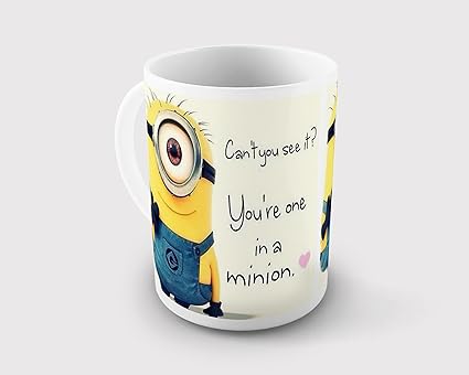 Happy GiftMart Minions Ceramic 325ml Coffee Mug - Set of 2