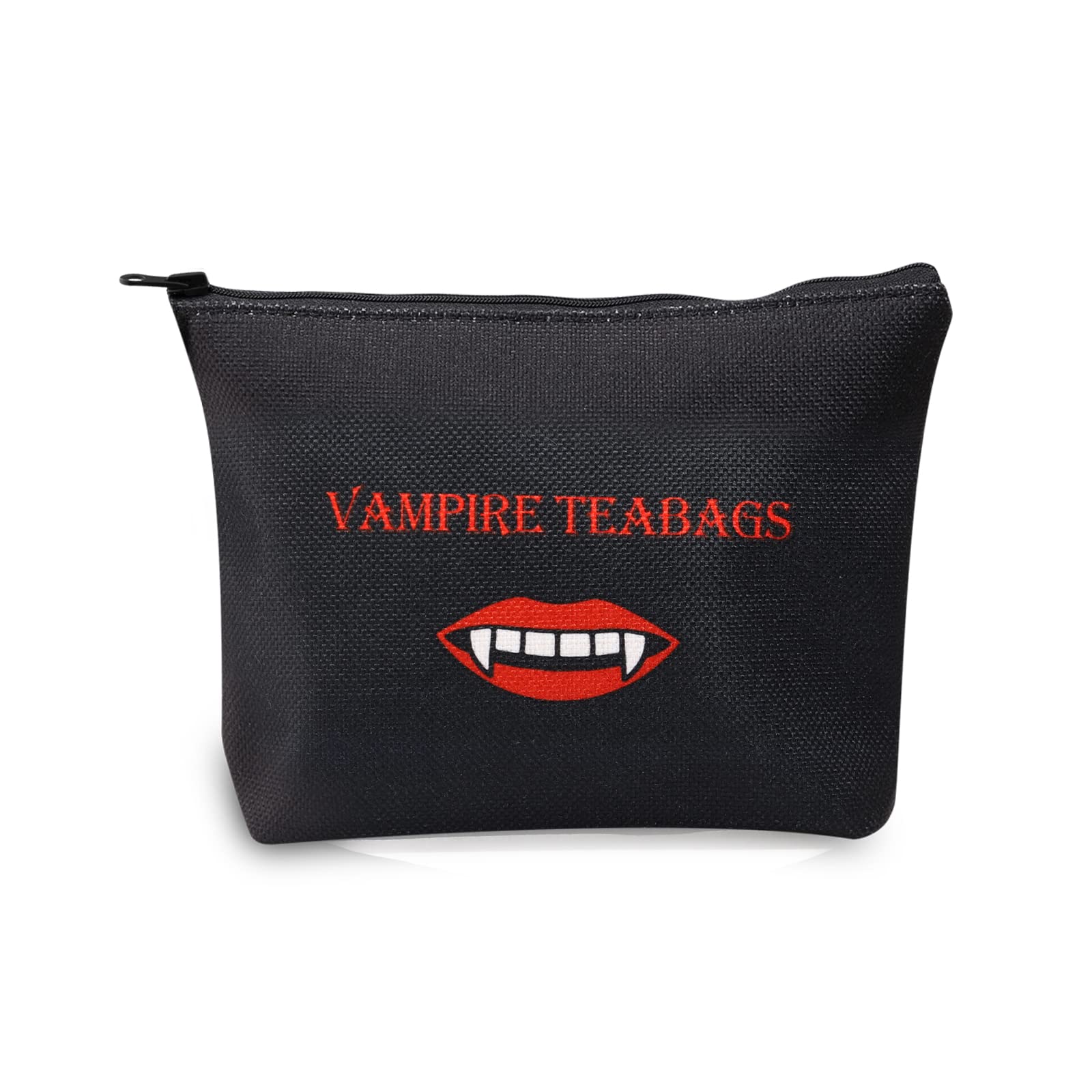 LEVLO TV Vampire Lovers Inspired Gift Funny Vampire Teabag Makeup Bag Gift for Women Fans, Vampire Teabag-black
