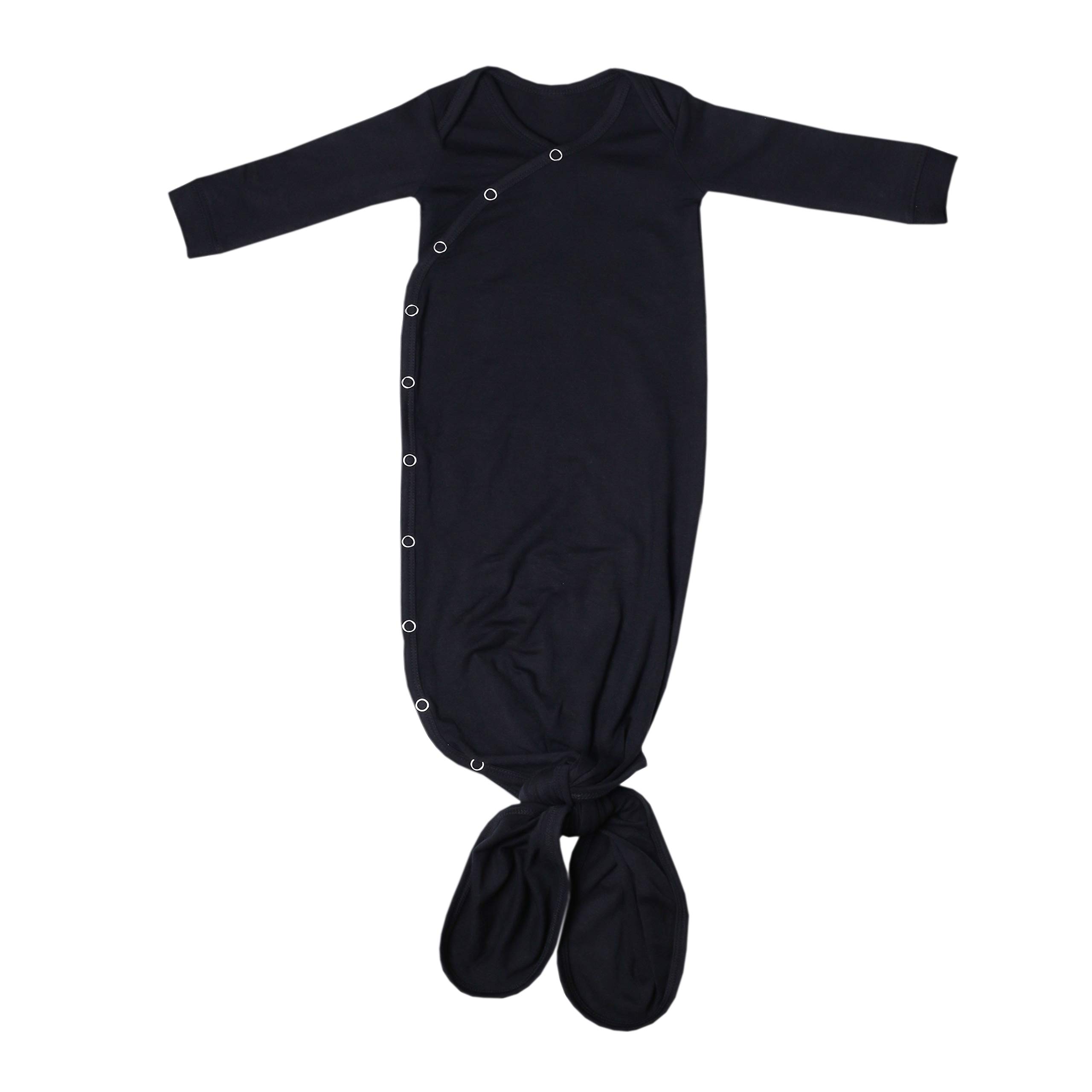 Photo 1 of Copper Pearl Baby Gown - Knotted Newborn Sleepers for Baby Boy and Girl, Soft Stretchy Long Sleeve Infant Gowns with Bottom Tie and Hand Mittens, Perfect Hospital Coming Home Outfit (Midnight)