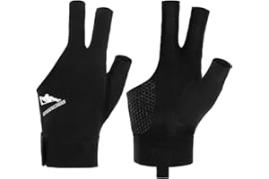 BREMOROU 1 pcs Left Hand Billiard Gloves for Men Billiards Glove Pool Splicing Process Snooker Cue Sport Glove Popular Sizes Man Woman Elastic 3 Fingers Show Gloves Quick-Dry Breathable Billiard Pool