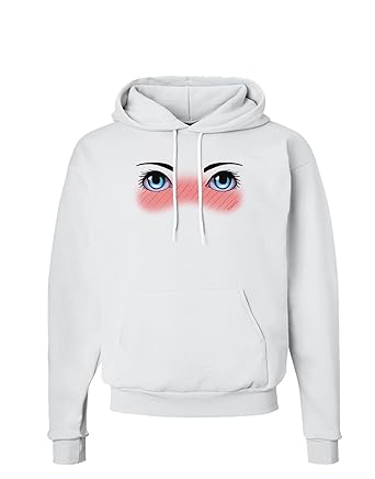 Amazon Com Tooloud Blushing Anime Eyes Hoodie Sweatshirt Clothing