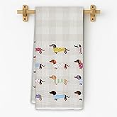 FGFK Cute Dachshund Kitchen Towels, Gifts for Dachshund Lovers, Weiner Dog Gifts Dish Tea Towels for Kitchen, Funny Sausage Dog Decorative Hand Towel for Bathroom, 16x24 Inch