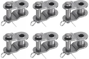 uxcell 6Pcs #25 Chain Offset Half Link Roller, 1/4" Pitch Carbon Steel, Standard Chain End Connector Split Links for 04C Chai