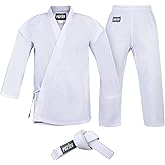 Karate Uniform for Kids & Adults Lightweight Student Gi Pants and Jackets for Martial Arts Uniform With Free Belt