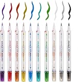 HAWINK Temporary Tattoo Markers for Skin - 10 Dual-End Pens & 56 Stencils view 2