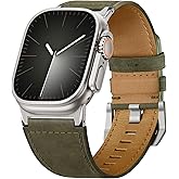Suitisbest Leather Bands Compatible for Apple Watch Ultra Band 49mm 46mm 45mm 44mm 42mm, Genuine Calfskin Leather Replacement Strap Fits Men iWatch Series 11 10 9 8 7 6 5 4 3, SE 3 2 1, Ultra 3 2 1