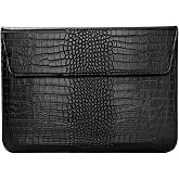 MOSISO Laptop Case 13 inch, 13 inch Laptop Sleeve Compatible with MacBook Air M4 M3 M2 M1 2025-2018 / Pro M2 M1 2025-2016, Crocodile Grain PU Leather Flap Case Bag, Black