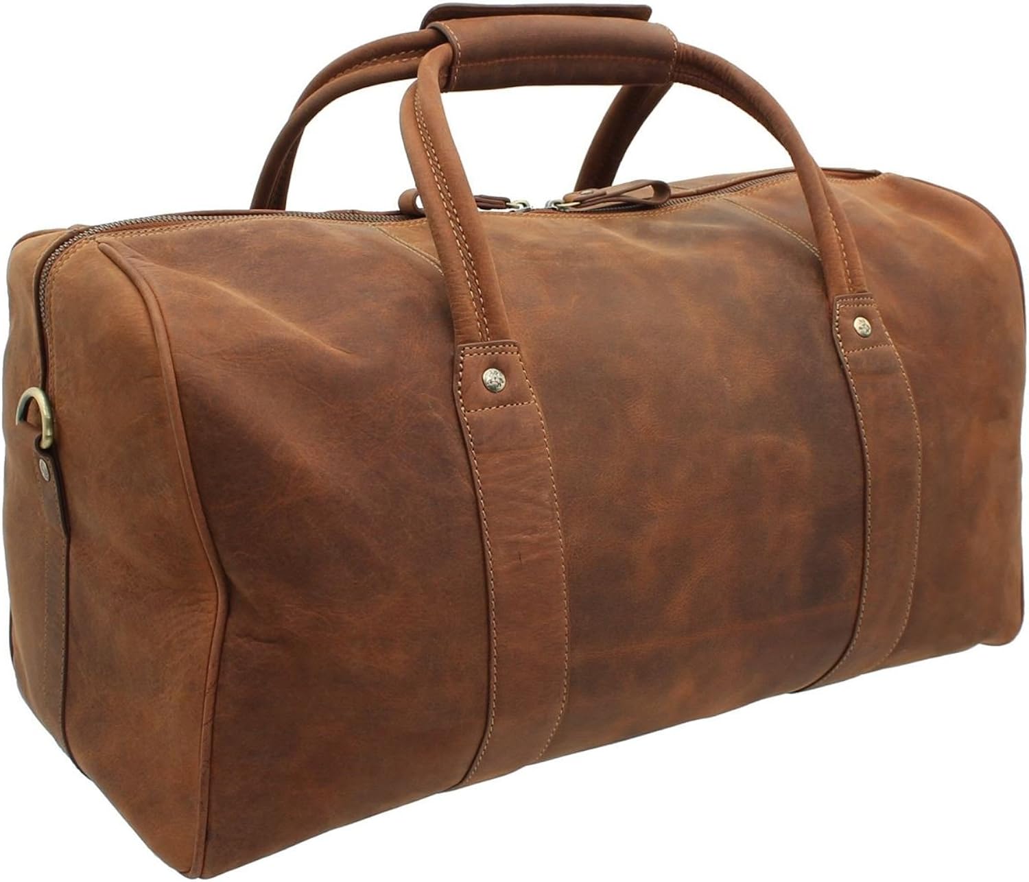 Visconti Toscana Collection Distressed Oiled Leather Travel Bag - Explorer TC150 Havana Tan - Image 3