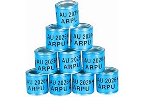 FULAIERGD 100Pcs Aluminium Pigeon Leg Rings Dove Leg Rings Identify Pigeon Bands Plastic with 2026 AU Training Identify Birds Foot Ring (Blue)