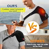 AFDEAL Heated Shoulder Wrap Massage Pad 3 Modes Cordless Black view 2