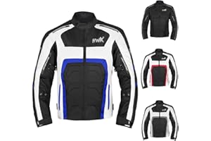 HWK Spyder Motorcycle Jacket for Men with Weather Resistant Cordura Textile Fabric for Enduro Motocross Motorbike Riding and Impact Protection Armor, Dual Sport Motorcycle Riding Jacket X-LARGE/BLUE