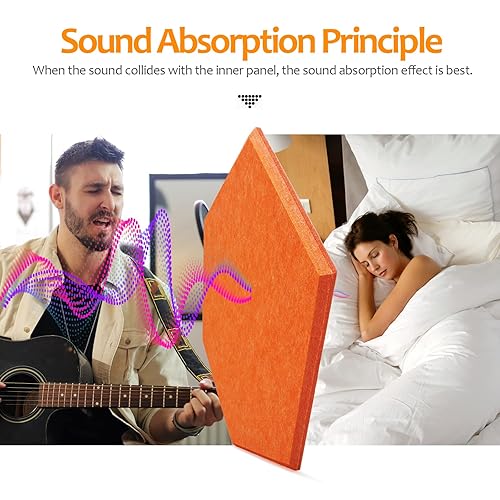 18 Pack Acoustic Panels-12"X10"X 0.4" Self-Adhesive Soundproof Wall Panels High-Density Sound Absorbing Panel Acoustic Treatment Panel Used In Home & Offices (Black Hexagon