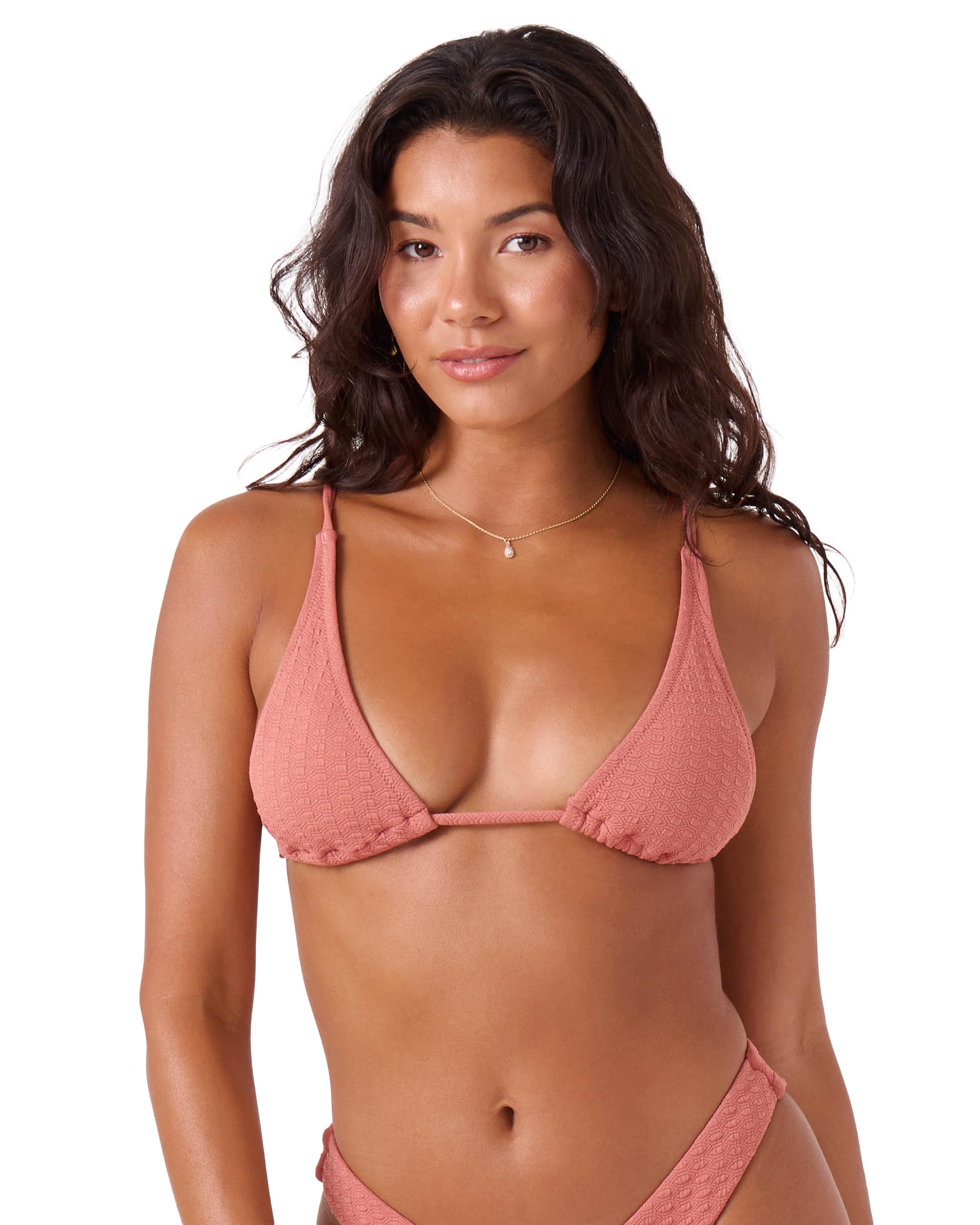 Roxy Women’s Bikini Top – Adjustable Straps, Removable Pads, UPF 50+, Quick-Dry, Swimwear Top, Beachwear, Canyon Rose, Large