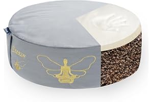 MEREZA Meditation Cushion, 5" Thick Yoga Pillows for Sitting on Floor with Buckwheat Yoga Bolster Pillow Velvet Cover Machine Washable Meditation Pillow Zafu Yoga Pillow for Sitting Men Women