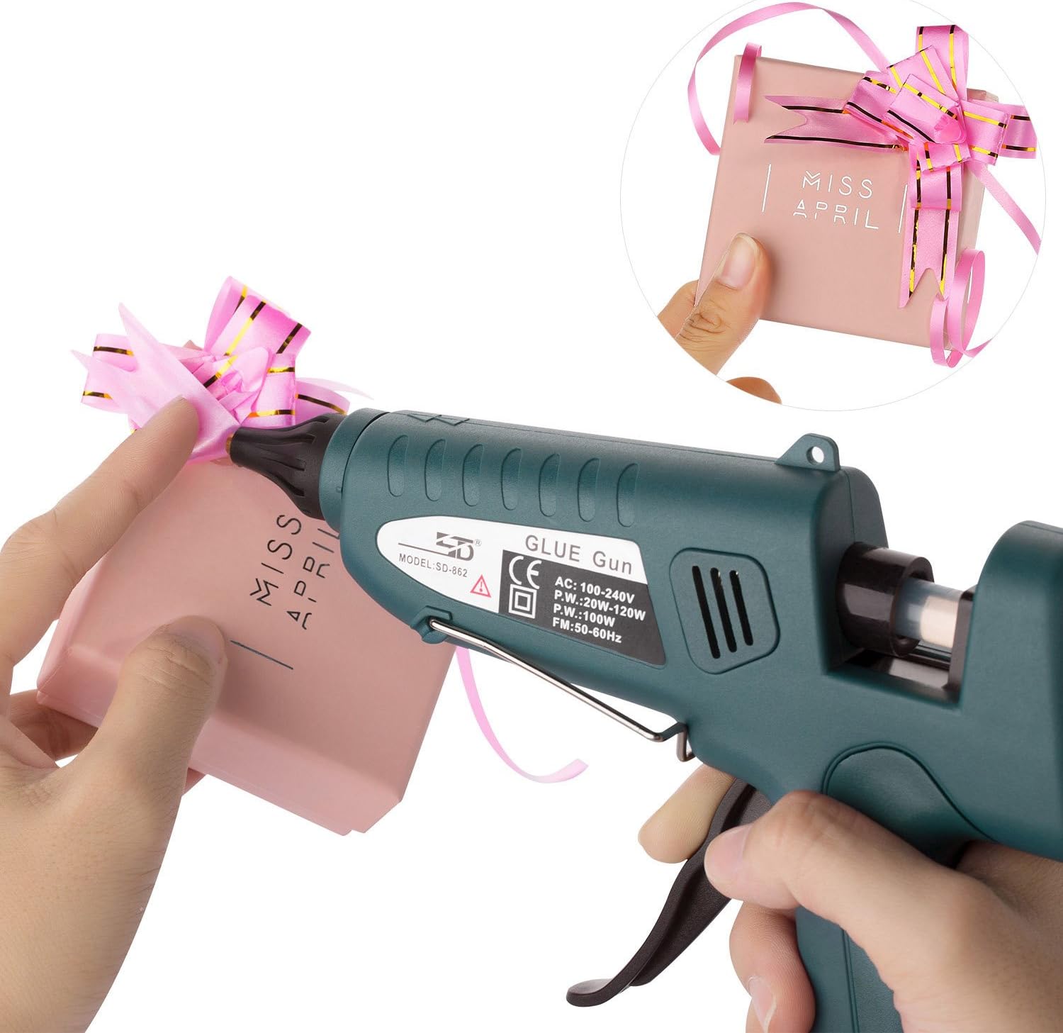 Hot Glue Gun,100W High Temp Heavy Duty Melt Glue Gun Kit with 30pcs Glue Sticks(7/16"x 8"),for Office/Handmade Crafts Decoration/Christmas Decoration/Gifts (Dark Green): Industrial & Scientific