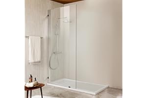 DANMEI WYING Bathroom Shower Door 20.5" W x 78.75" H, Frameless Fixed 3/8" (10mm) Thick Clear Tempered Glass Door Panel, Matte Black Clamp Hardware
