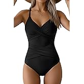 Smismivo Tummy Control Swimsuits for Women Slimming Bathing Suit Ruched Swim Suits Full Coverage Swimwear